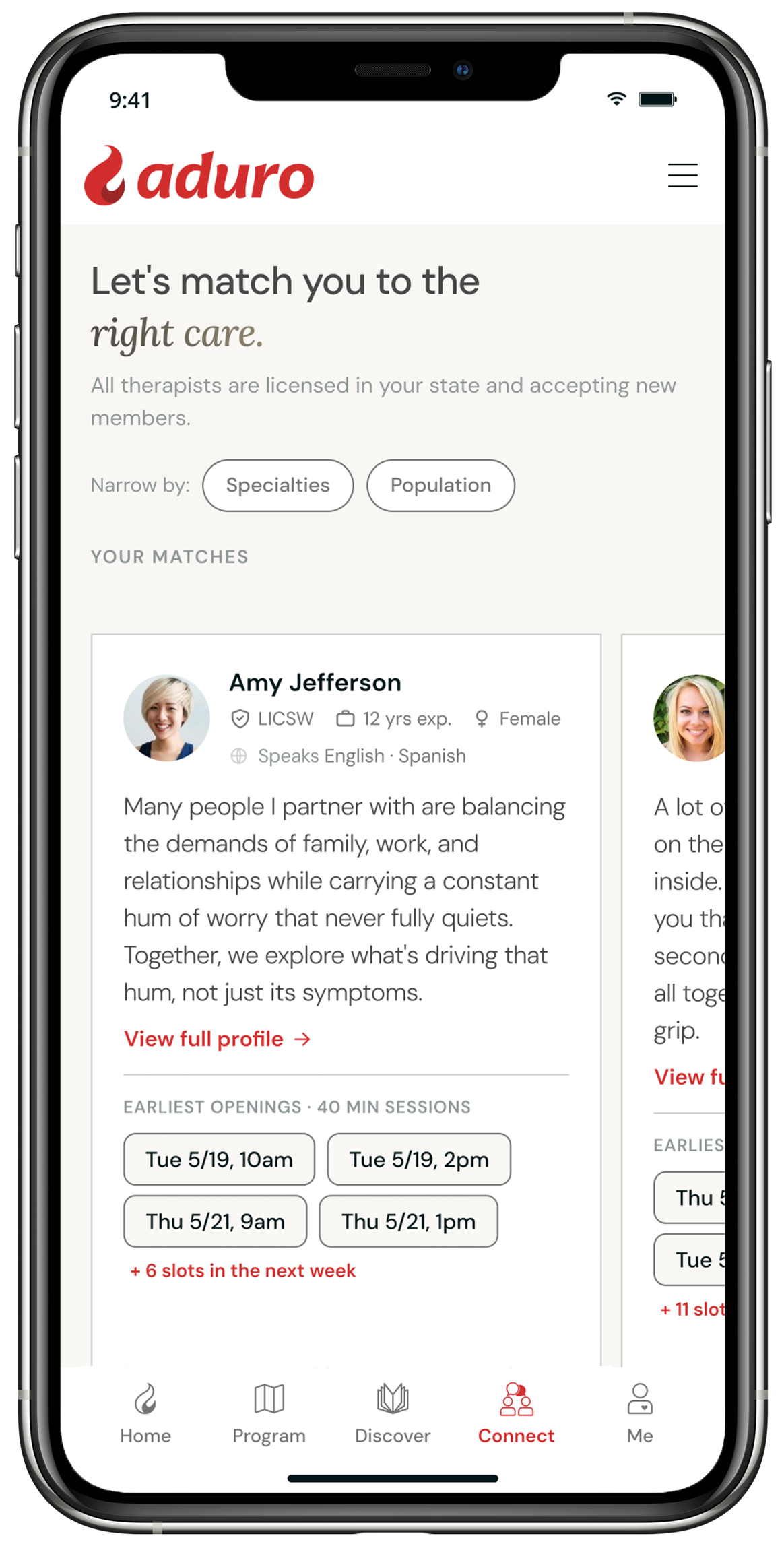 Aduro Mental Health Practitioner Matching